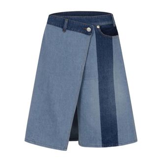 Coperni Denim Skirts, female, Blue, Size: S Denim Patchwork Circular Skirt
