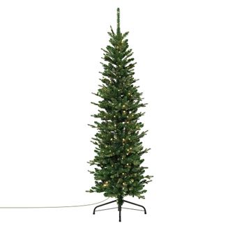 ECD Germany Ecd Germany &Aacute;rbol De Navidad Artificial Estrecho 150 Cm Con Cadena De Luces