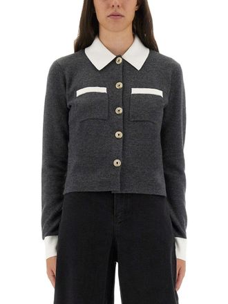 Self Portrait Cardigan With Contrasting Collar