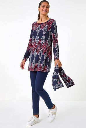 Roman Printed Longline Tunic