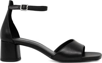 Vagabond 45 mm Piper sandalen met blokhak en enkelbandje - Zwart