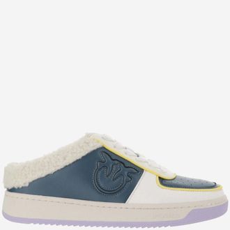 Pinko White Blue Lace Up Sneakers