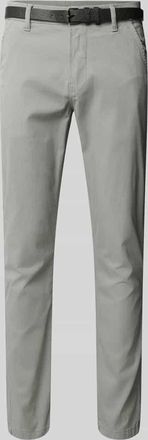 Lindbergh Lindbergh Classic Stretch Fit Chino mit G&uuml;rtel in Mittelgrau, Gr&ouml;&szlig;e 32/32