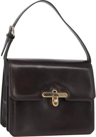 Gucci Pre-owned Handbags, female, Brown, Size: ONE SIZE Pre-owned Vintage Leather Handbag