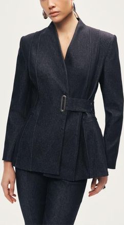 Nocturne Womens Sharply Tailored Belt Detailed Blazer in Black at Nordstrom, Size X-Small Eu