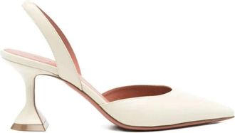 Amina Muaddi Holli Sling 70 - Dames - Pumps - Beige - 41 EU - Leer - Schoenen