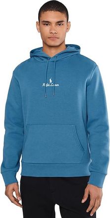 Polo Ralph Lauren Logo Double-Knit Hoodie Mens Clothing Delta Blue : 2XL, Cotton/Polyester