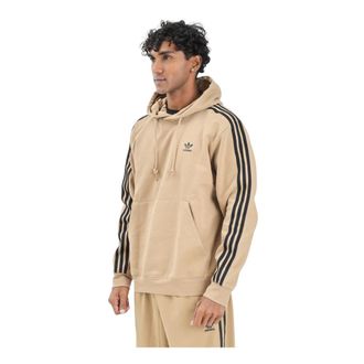 adidas Hoodies & sweatvesten, Heren, Beige, XS, Katoen, Adicolor Classics 3-Stripes Hoodie