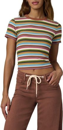 Joe's The Stripe Rib Baby T-Shirt in Brown Multi Variegated Stripe at Nordstrom, Size X-Large