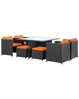 ModWay Inverse 9Pc Outdoor Patio Wicker Rattan Dining Set