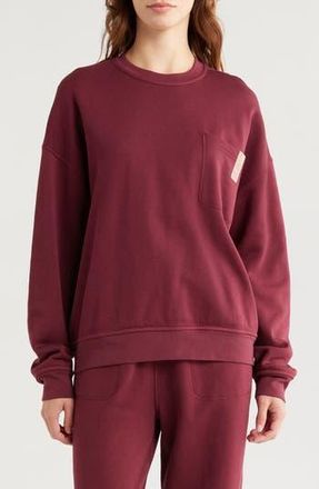 Lunya Silksweats Oversize Cotton Blend Pajama Sweatshirt in Calliope Wine at Nordstrom Rack, Size Medium