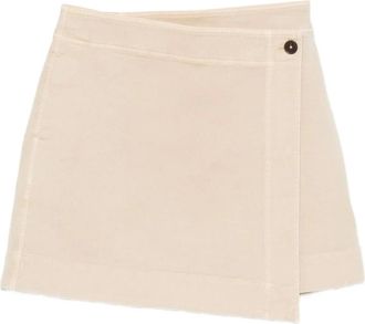 Closed Closed, Short Skirts, female, Beige, Size: XS Solid Straight Wrap Skirt