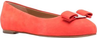 Ferragamo Logo Plaque Leather Ballet Flat
