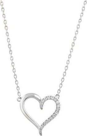 Effy Pav&eacute; Diamond Heart Pendant Necklace in Silver at Nordstrom Rack, Size 18