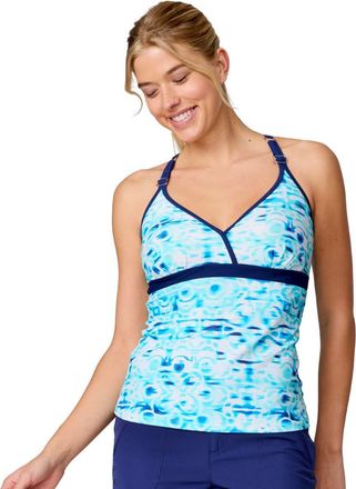 Free Country Womens Macrame Back Tankini Top