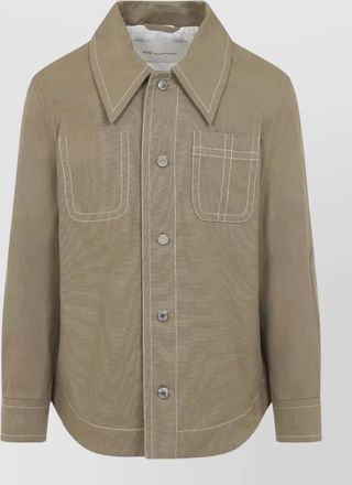 Ami cotton buttoned shirt jacket