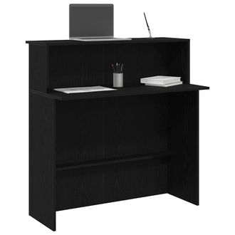 vidaXL Banco Reception Nero 100x50x103,5 Cm In Legno Multistrato - Vidaxl