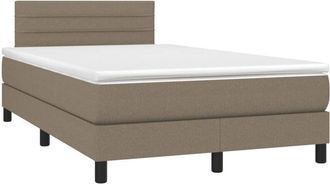 vidaXL Cama Box Spring Con Colch&oacute;n Tela Gris Taupe 120x190 Cm Vidaxl