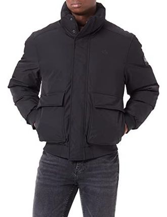 Calvin Klein Jeans Herren Technische Bomberjacke ohne Daunen Daunenjacken, Ck Black, XXL