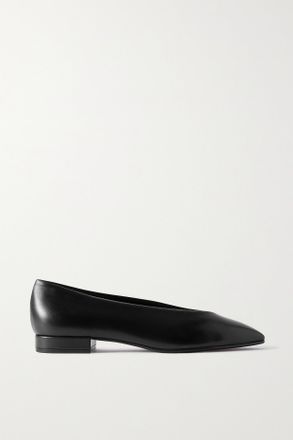 Loro Piana Ballerine A Punta In Pelle Rebecca - Nero