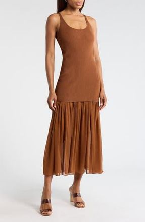 A.L.C. Micky Mixed Media Dress in Light Chestnut at Nordstrom Rack, Size X-Small