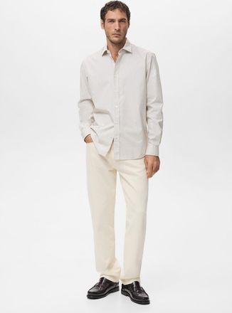 Mango Camicia cotone righe regular-fit marrone medio - Uomo - XXL - MANGO MAN