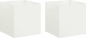 vidaXL Macetero De Jard&iacute;n 2 Uds. Blanco 20 X 20 X 20 Cm Vidaxl