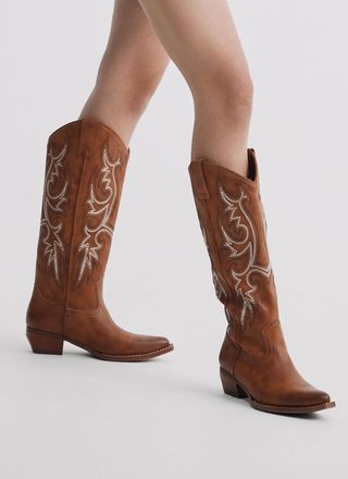 Frye and Co. Womens Irlene topstitched cowboy boots