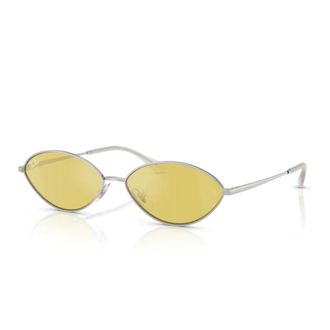 Ray-Ban Stijlvolle zonnebril met gele spiegellens - unisex - Zonnebrillen - Grijs - 59 MM - Accessoires