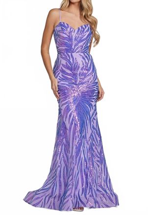 Nox Anabel Sweetheart Trumpet Evening Gown In Lilac