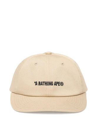 A Bathing Ape logo-embroidered cap - unisex - Cotton - One Size - Neutrals
