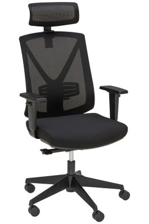 Novel Drehstuhl, Schwarz, Kunststoff, Textil, F&uuml;llung: Schaumstoff, Sternfu&szlig;, 62x119-129x65 cm, B&uuml;rom&ouml;bel, B&uuml;rost&uuml;hle, Drehst&uuml;hle