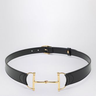 Gucci Black belt with oversized Horsebit buckle