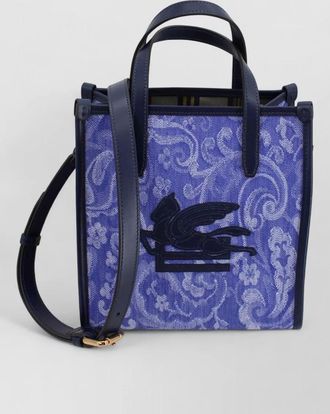 Etro small paisley denim tote shoulder bag