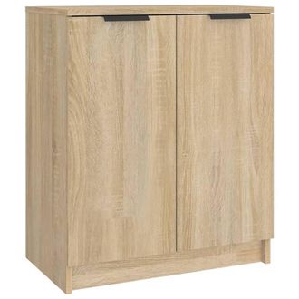 Berkfield Home Shoe Cabinet Sonoma Oak 59x35x70 cm Engineered Wood in Light Tan | Size: 59 x 35 x 70 cm