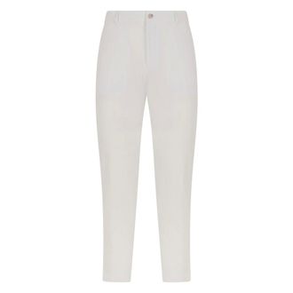 HUGO BOSS Broeken, Heren, Wit, L, Katoen, Broek met slim fit van stretchkatoen