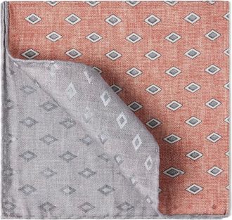 Brunello Cucinelli Fazzoletto da taschino con stampa - Arancione