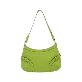 Ferragamo Pre-owned Shoulder Bags, female, Green, Size: ONE SIZE Pre-owned Leather Shoulder Bag