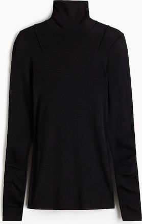 H&M Shirt aus Merinowolle mit Turtleneck - Schwarz