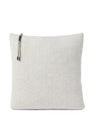 Brunello Cucinelli Cuscino a coste con zip (40cm x 40cm) - Grigio