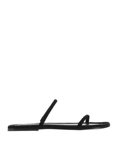 Black Elasticated Sandals One-Finger Low With Toteme サンダル・ミュール Suede