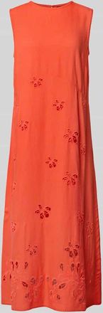 Marc Cain Relaxed Fit Midikleid aus reiner Viskose in Koralle, Gr&ouml;&szlig;e 40