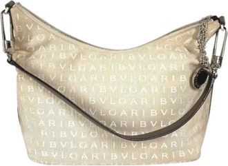 Bulgari Pre-owned Canvas Schoudertas - Dames - Vintage Schoudertas - Beige - ONE Size - Vintage