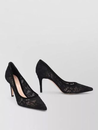 Gianvito Rossi claudia lace neckline pointed pumps