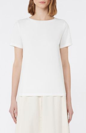 Max Mara Crewneck Jersey T-Shirt in White at Nordstrom, Size X-Small