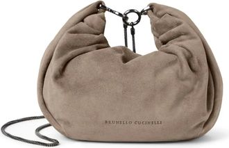 Brunello Cucinelli Borsa a tracolla con logo - Marrone