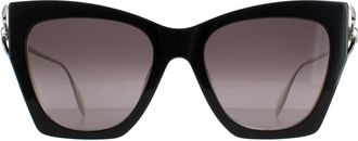 Alexander McQueen Alexander McQueen Cat Eye Dames Zwart Silver Grijs Gradient AM0375S