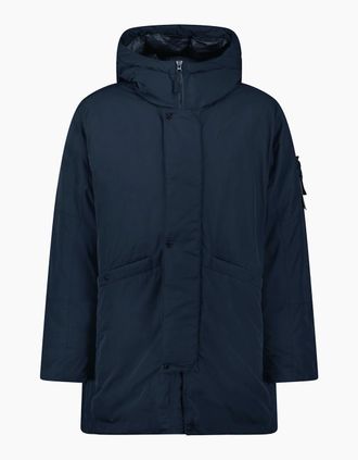 Stone Island Mens Stone Island Micro Twill Long Parka in Navy - Size: 44/Regular