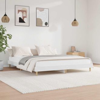 vidaXL Estructura De Cama Madera De Ingenier&iacute;a Blanca 120x200 Cm Vidaxl
