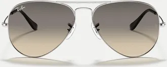 Ray-Ban occhiali da sole aviator con lenti sfumate grigie in argento